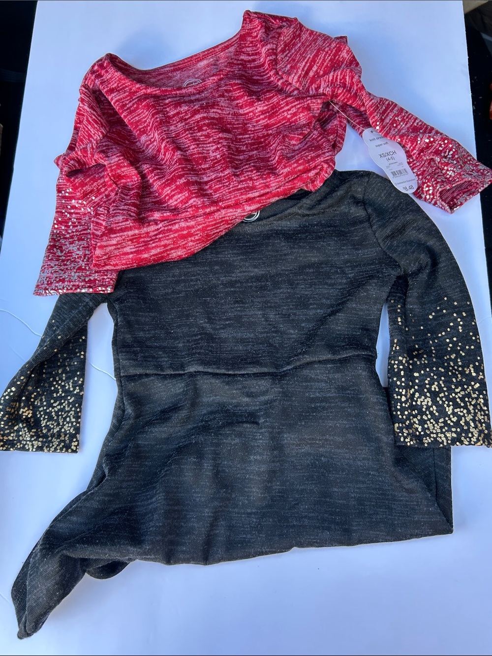 2 dresses size 4/5 Sparkle Sleeve Detail